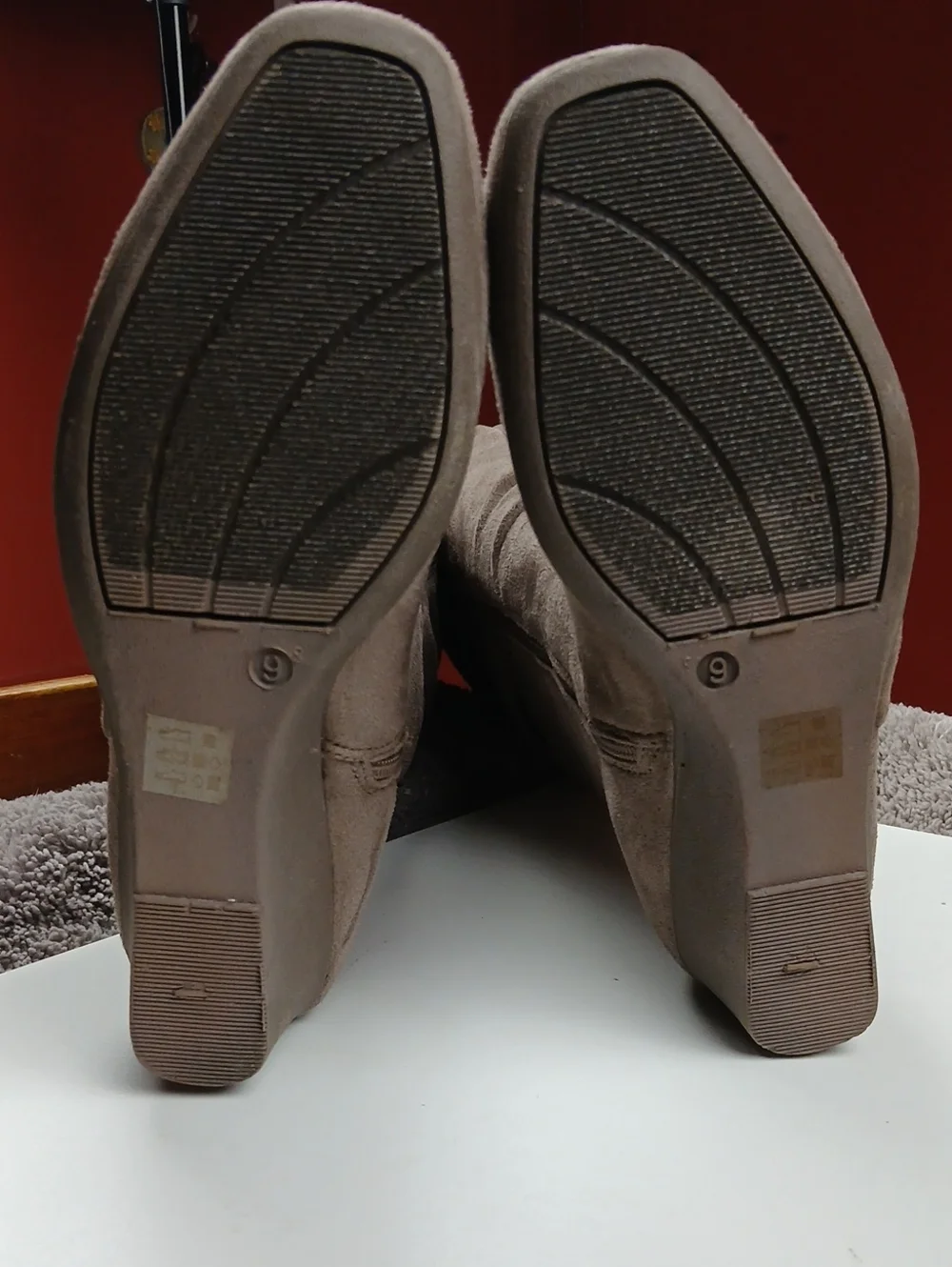 CL by Laundry Taupe Over-the-Knee Wedge Boots